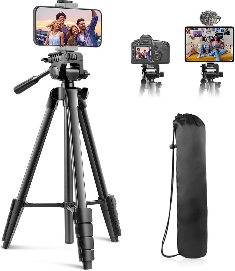 Sensyne 64" Camera Tripod Stand, Versatile Phone & iPad Tripod with Wireless Remote and 2-in-1 Phone Holder for Selfie/Video Recording/Photo/Live Stream/Vlog - Image 1